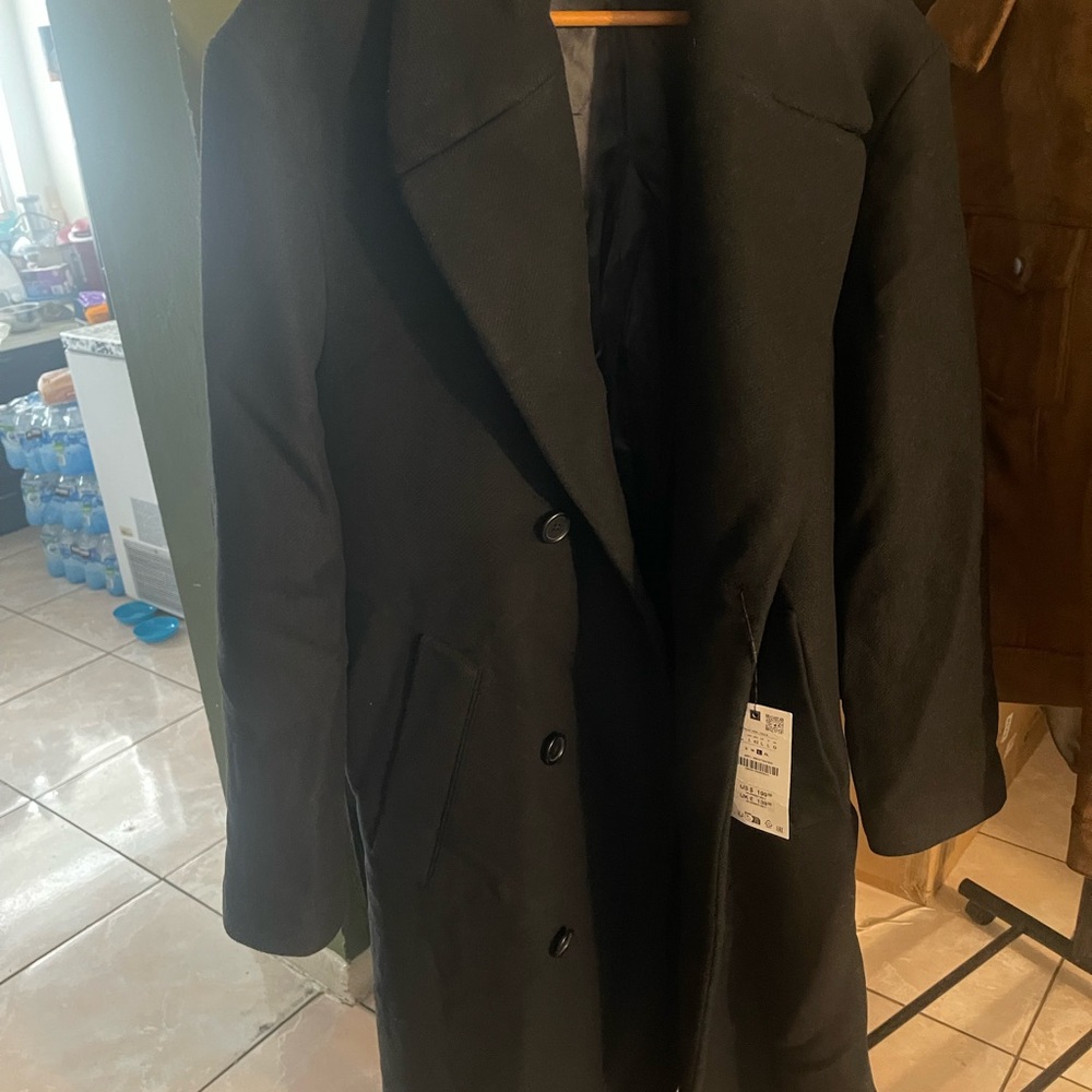 Zara Black Trench Coat Timeless Structured Design
